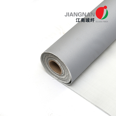 Feuerbeständiges Fiberglas-Gewebe 1000mm - 2000mm Breite Grey Color Pu Coated Fabric