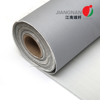Feuerbeständiges Fiberglas-Gewebe 1000mm - 2000mm Breite Grey Color Pu Coated Fabric